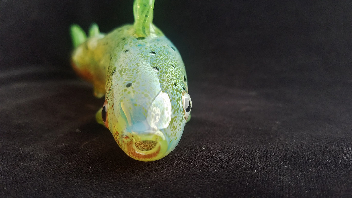 Color Changing Glass Rainbow Trout Pipe