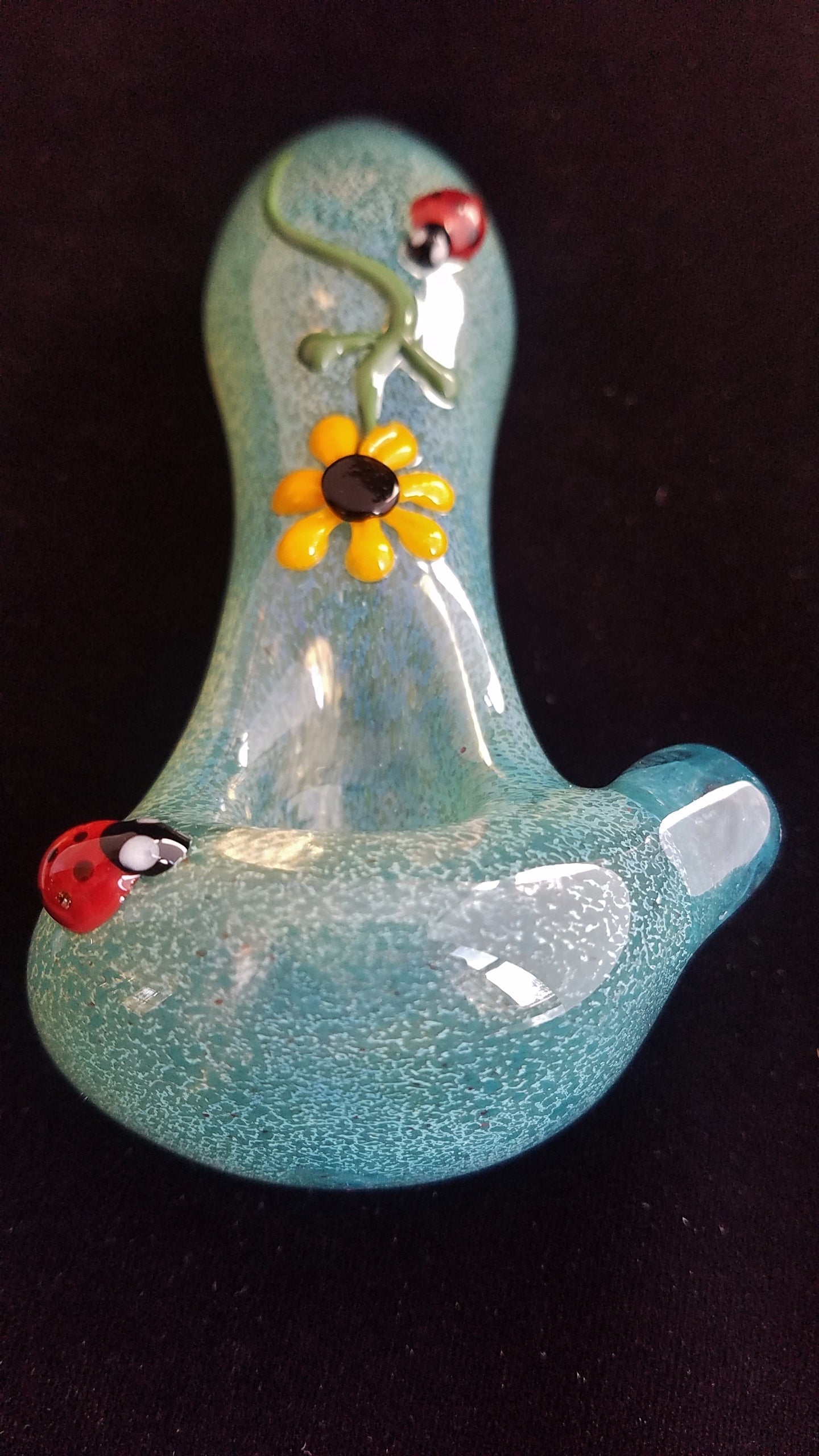 Glass Daisy & Ladybugs Pipe