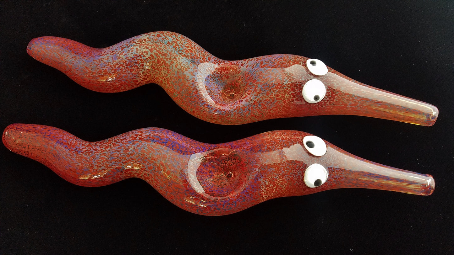 Glass Magic Worm Pipe (Red Version)
