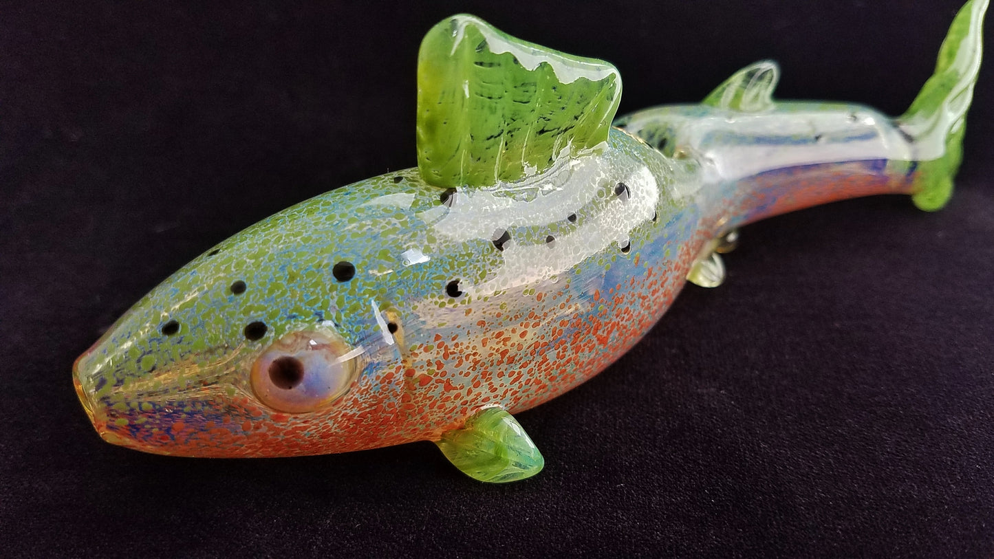 Color Changing Glass Rainbow Trout Pipe