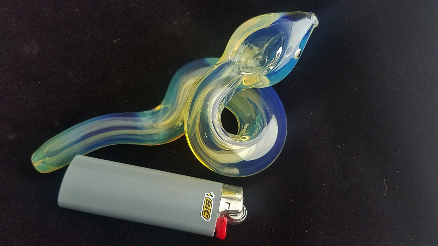Coiled Glass Snake Pipe | Color Changing