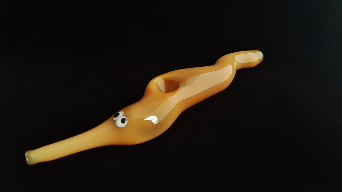 Glass Magic Worm Pipe (Solid Yellow Version)