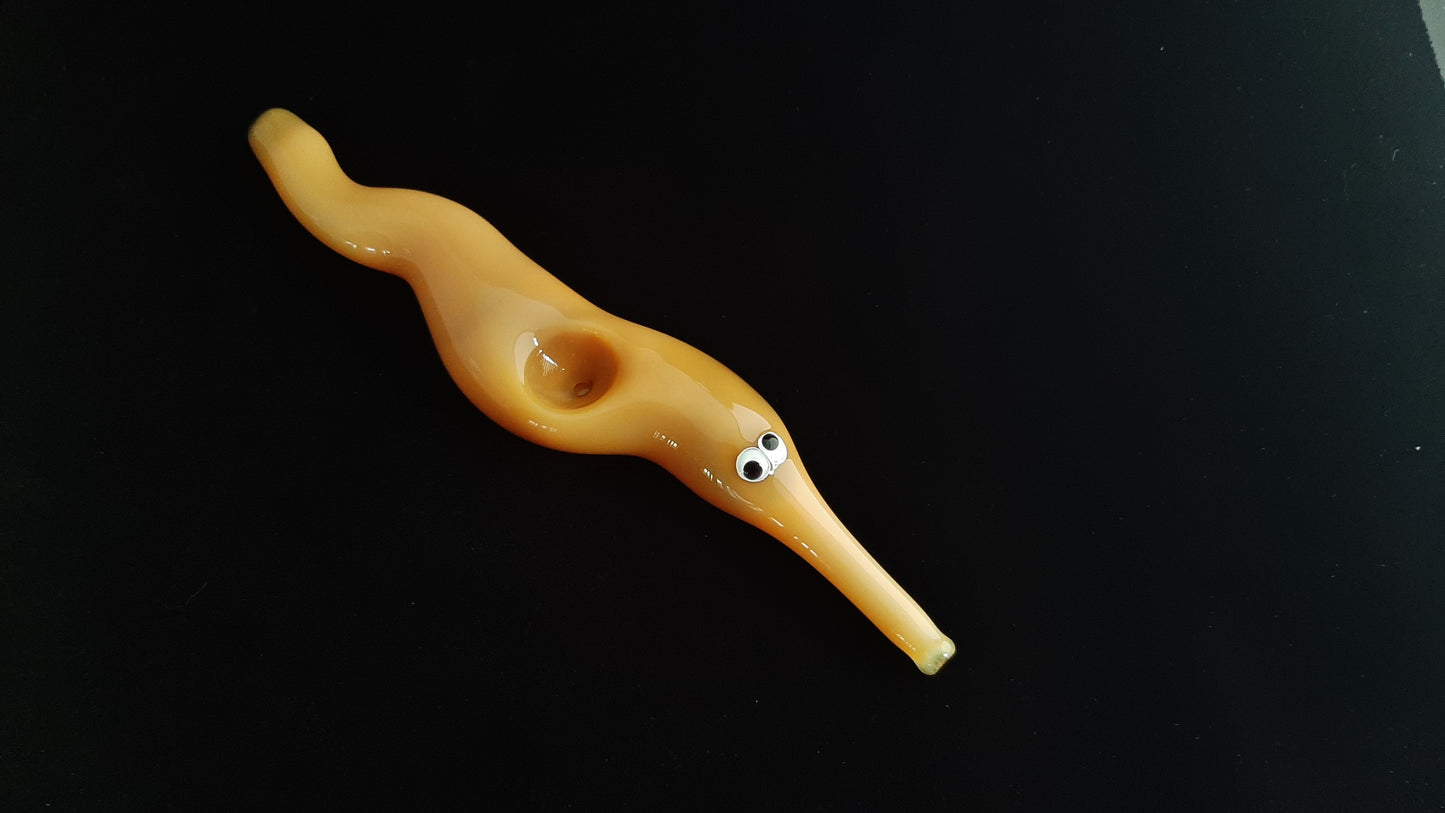 Glass Magic Worm Pipe (Solid Yellow Version)