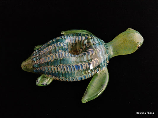 Colorful Sea Turtle Pipe | Blue-Green