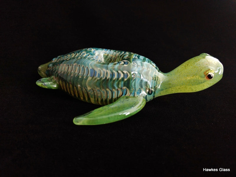Colorful Sea Turtle Pipe | Blue-Green