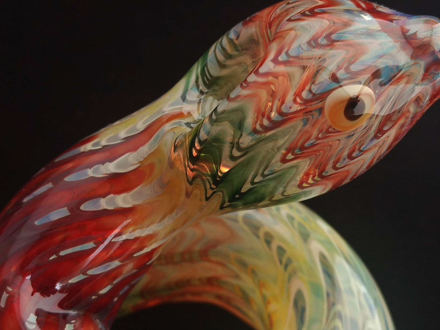 Color Changing Glass Snake Pipe (Rasta)