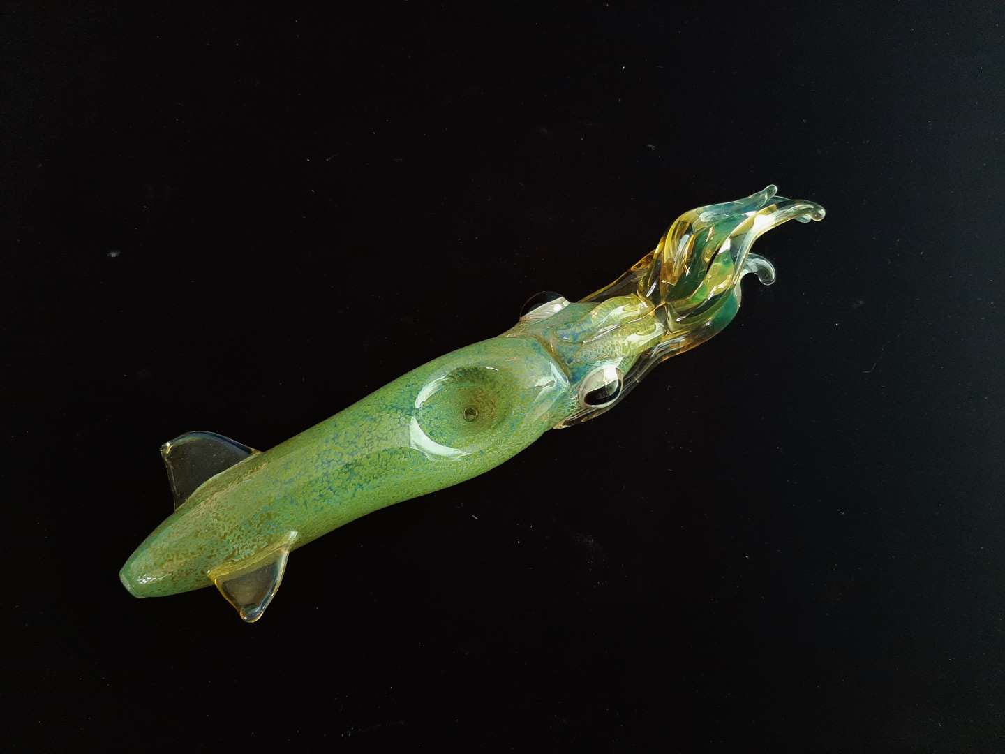 Color Changing Glass Squid Pipe (Green)