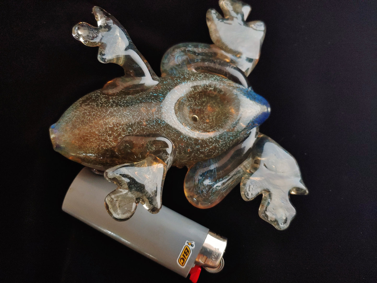 Glass Toad Pipe | UV Glow | Color Changing
