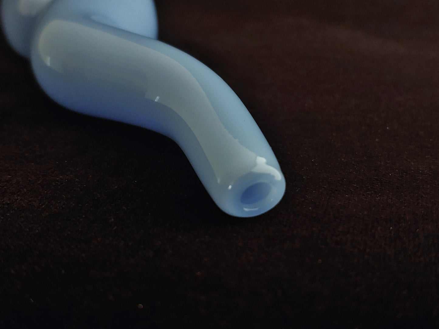 Glass Magic Worm Pipe (Solid Blue Version)