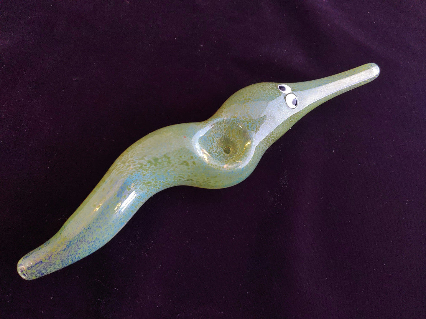 Glass Magic Worm Pipe (Green Version)