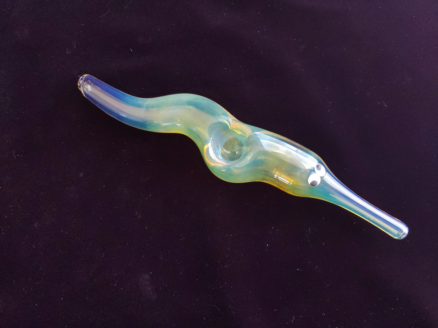 Glass Worm on a String Pipe