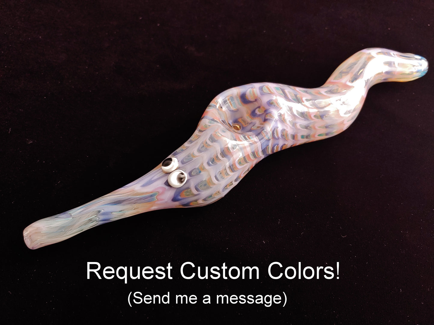Glass Magic Worm Pipe (Plaid/Striped, Black-White)