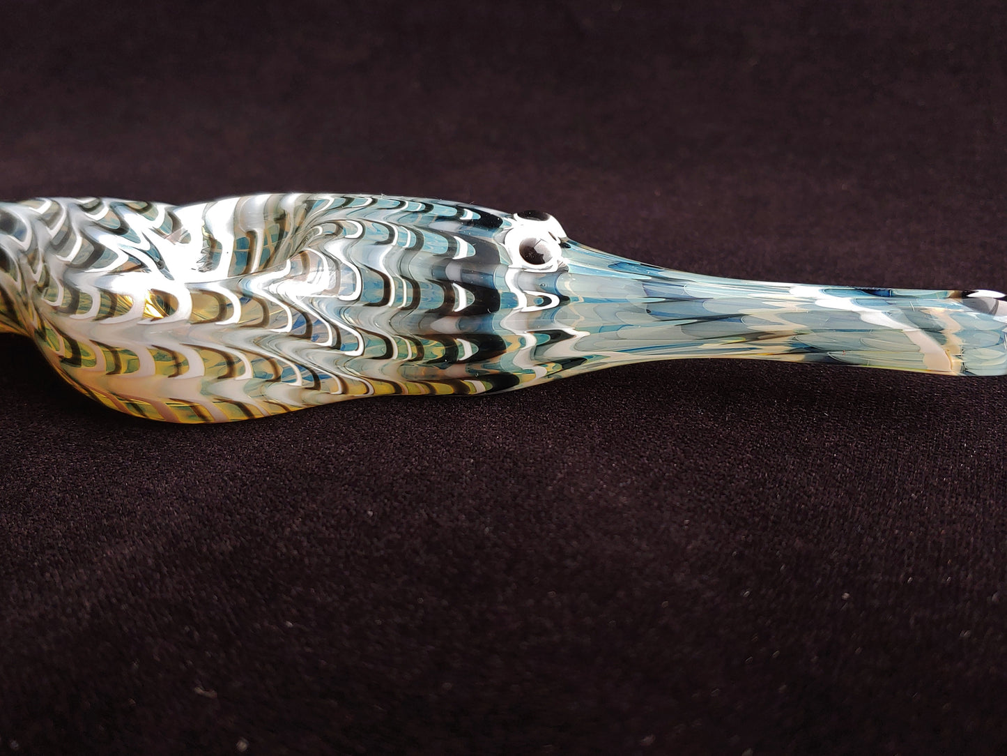 Glass Magic Worm Pipe (Plaid/Striped, Black-White)