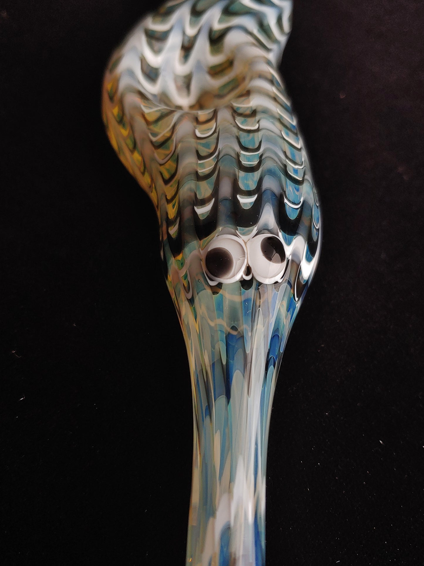 Glass Magic Worm Pipe (Plaid/Striped, Black-White)