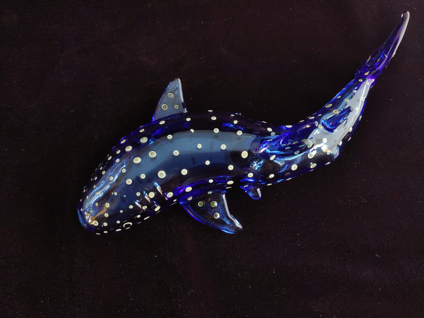 Glass Whale Shark Pipe | Cobalt Blue