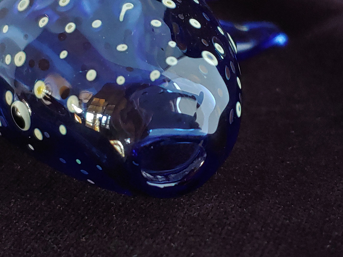 Glass Whale Shark Pipe | Cobalt Blue