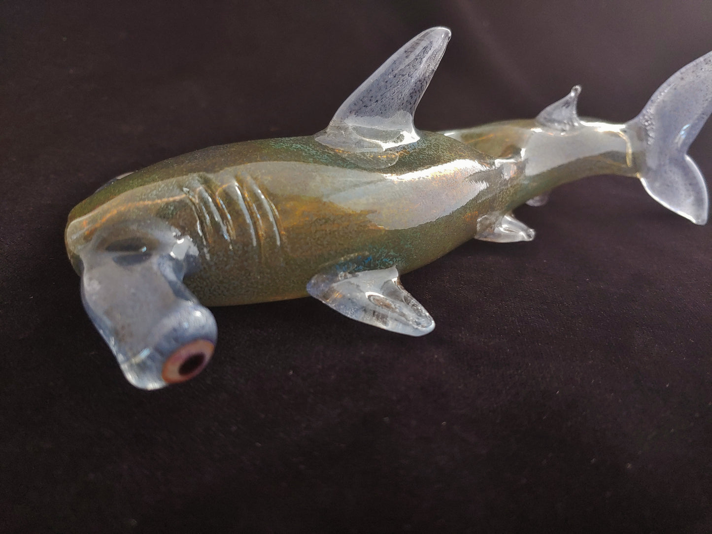 Glass Hammerhead Shark Pipe - Grey Version