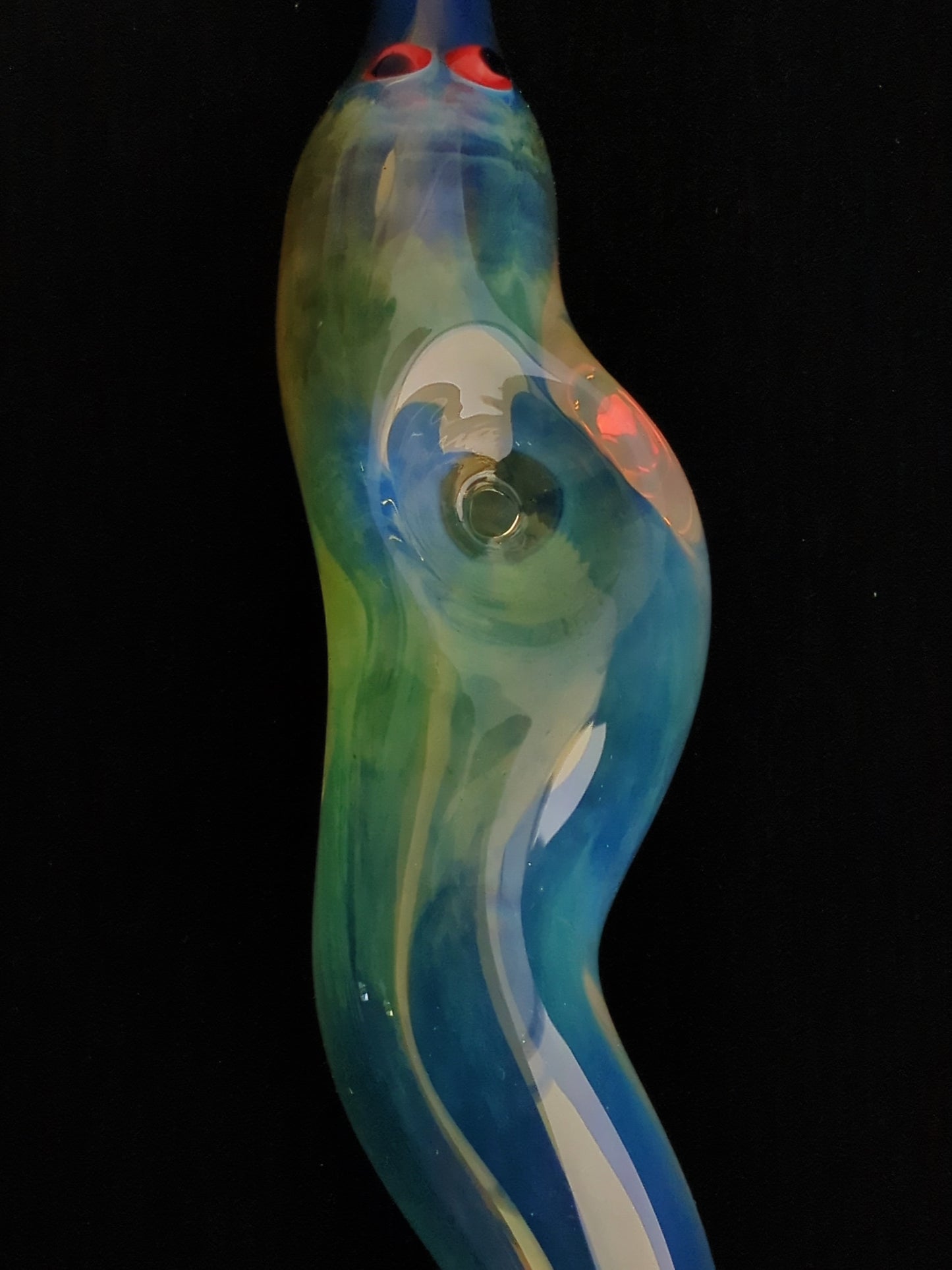 Glass Magic Worm Pipe (Red-Eye Version)| Color Changing | Fast & Free Shipping