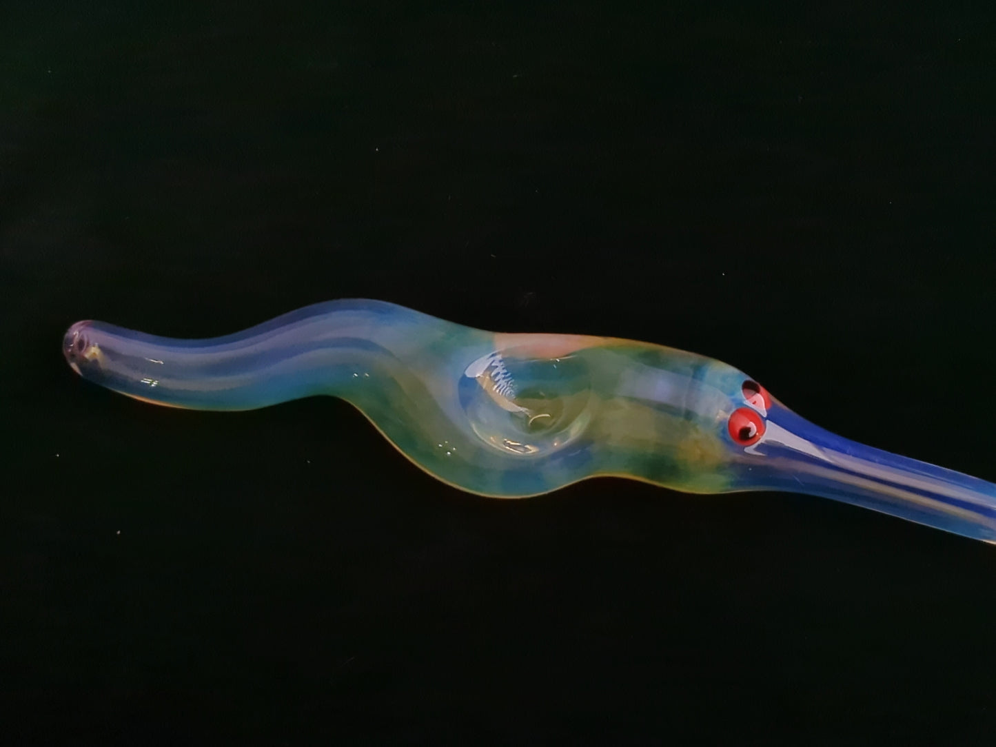 Glass Magic Worm Pipe (Red-Eye Version)| Color Changing | Fast & Free Shipping