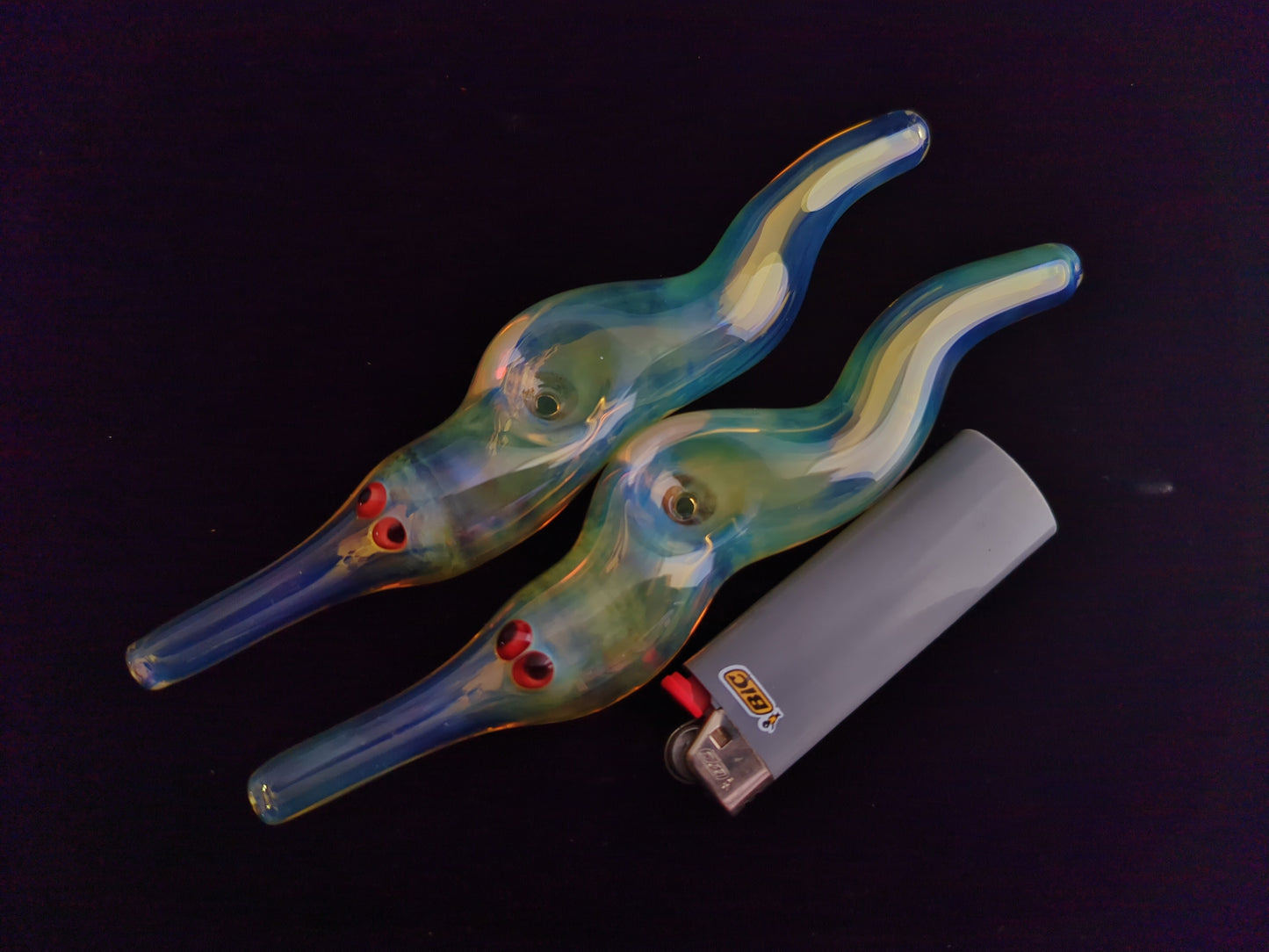 Glass Magic Worm Pipe (Red-Eye Version)| Color Changing | Fast & Free Shipping