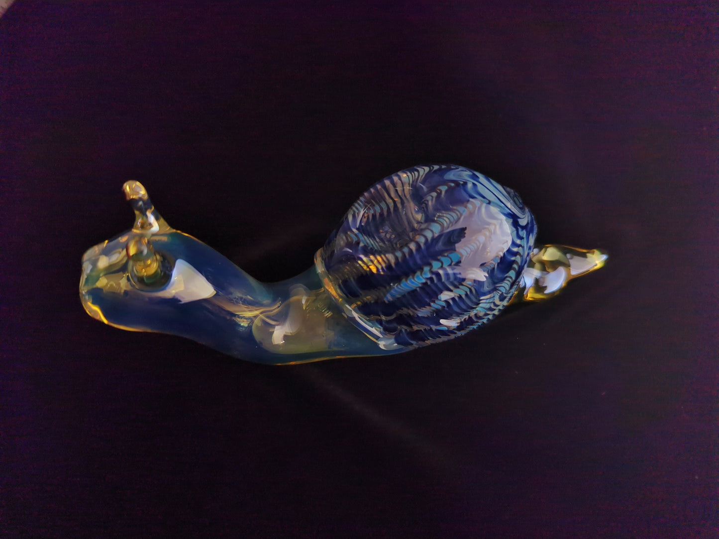 Color Changing Glass Snail Pipe | Blue Version