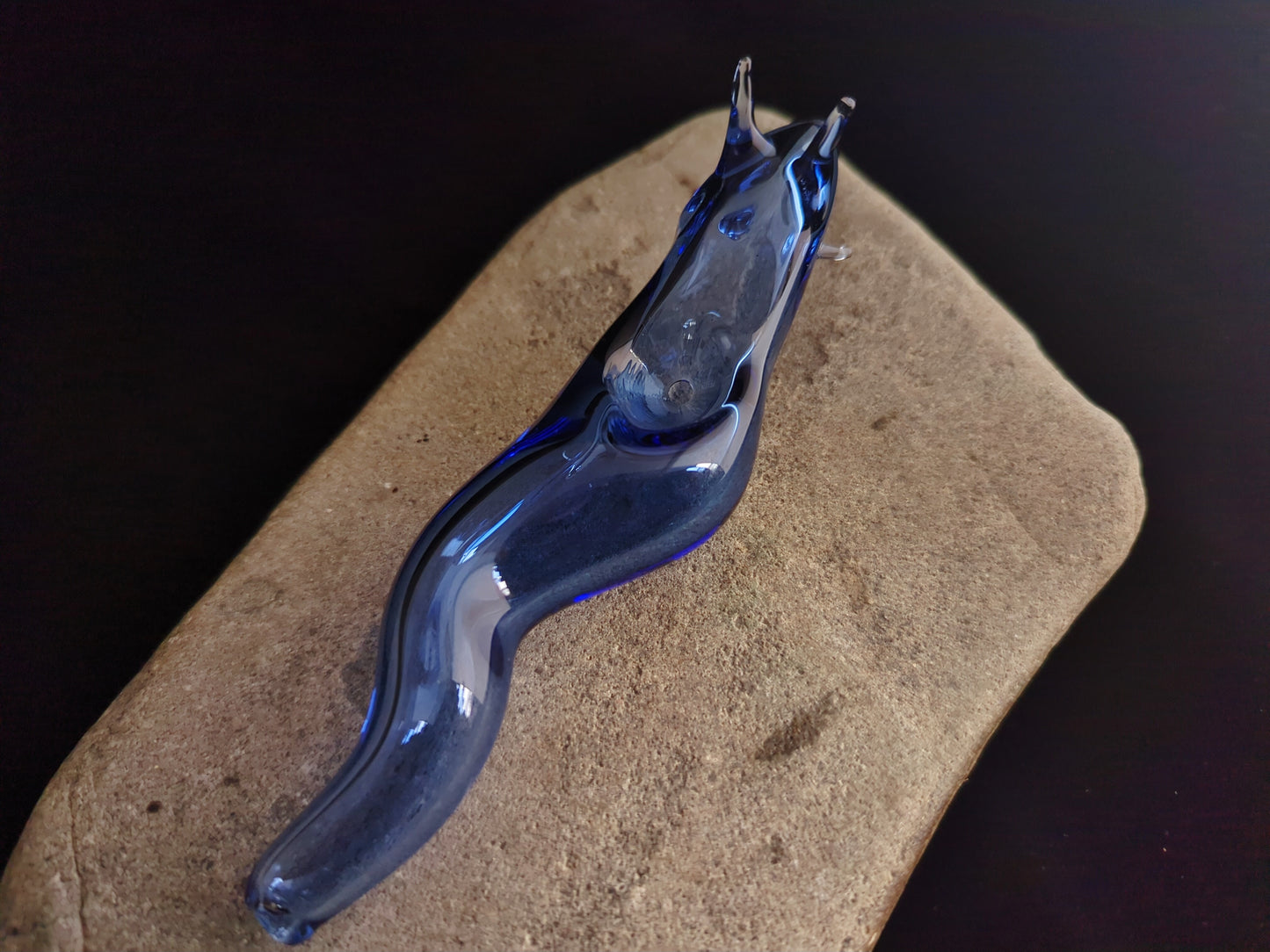 Glass Slug Pipe | Light Cobalt Blue Version