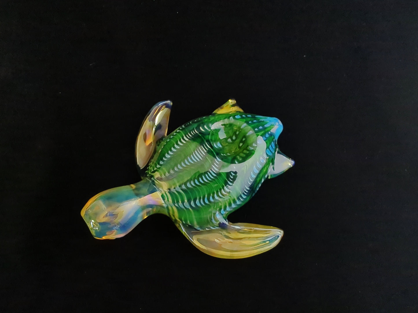 Color Changing Glass Sea Turtle Pipe | Deep Green Version