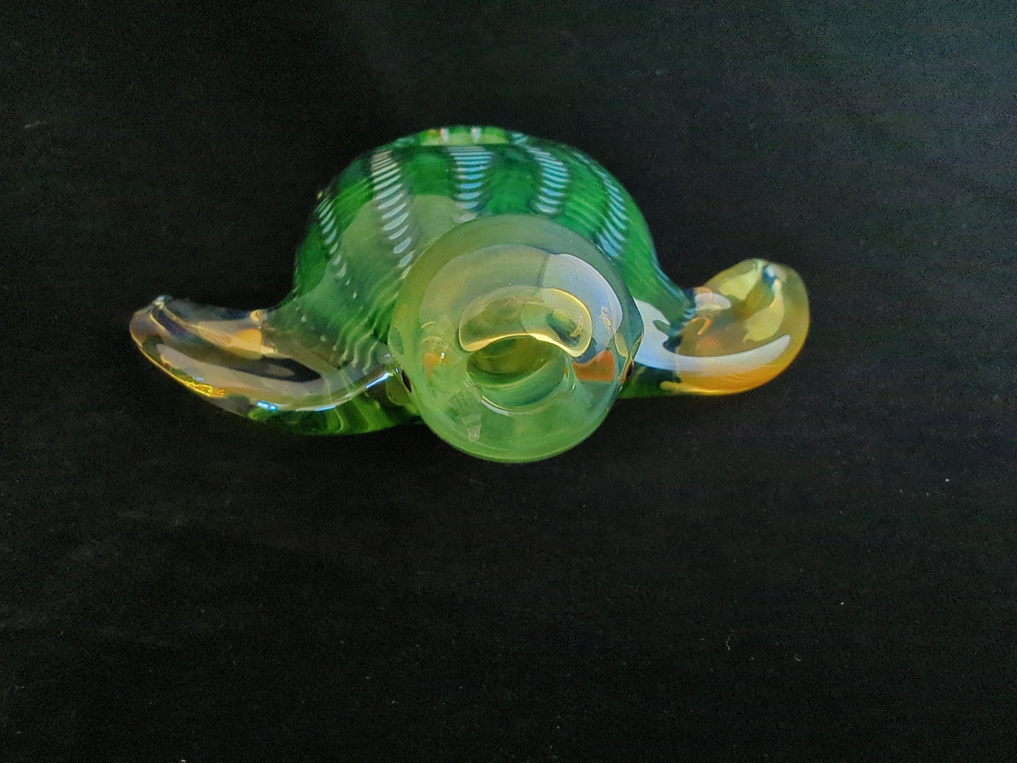 Color Changing Glass Sea Turtle Pipe | Deep Green Version