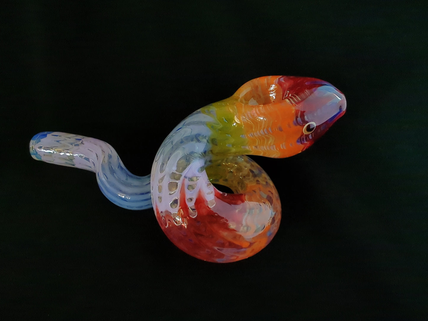 Coiled Glass Snake (Rainbow)