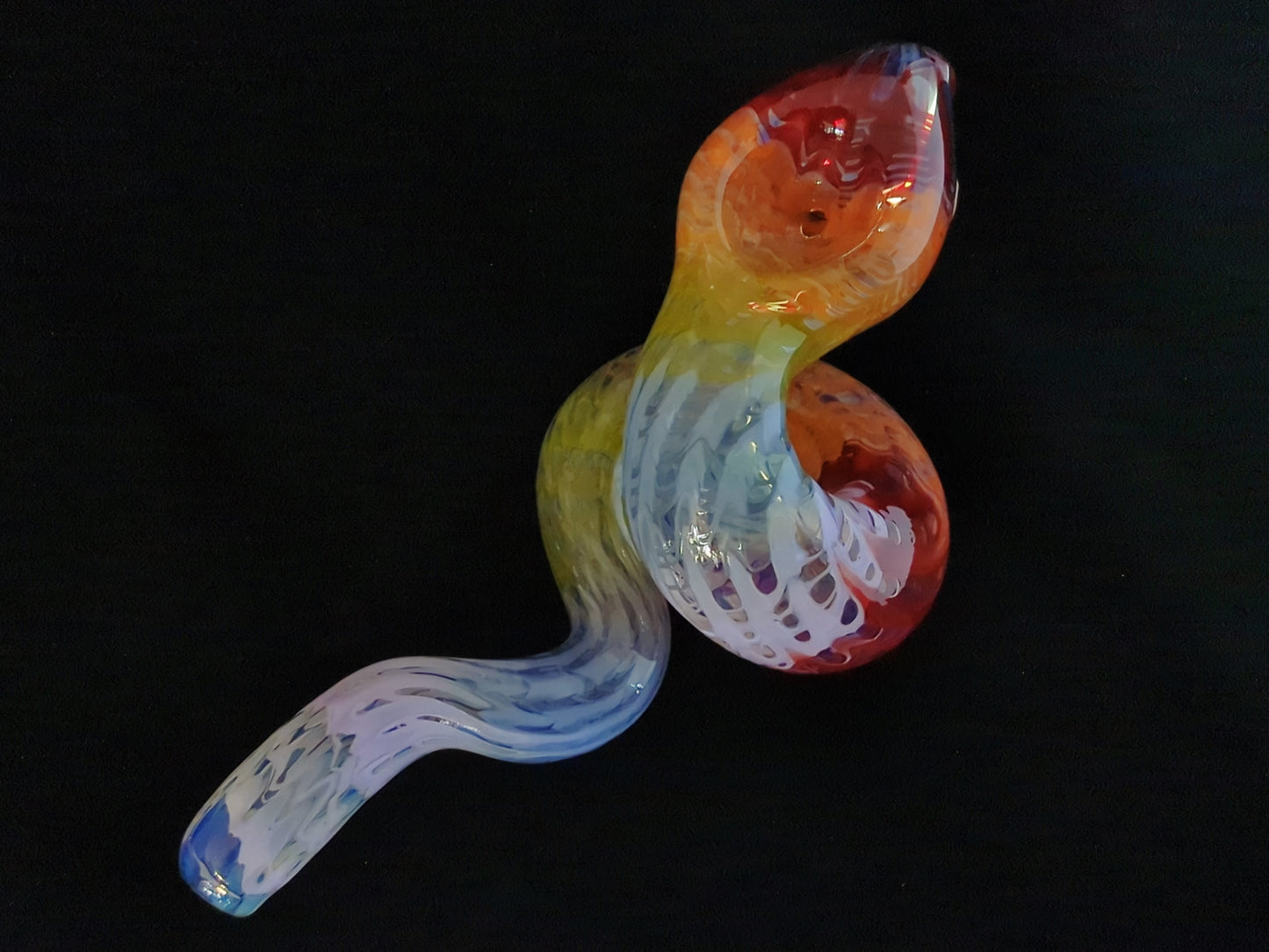 Coiled Glass Snake (Rainbow)