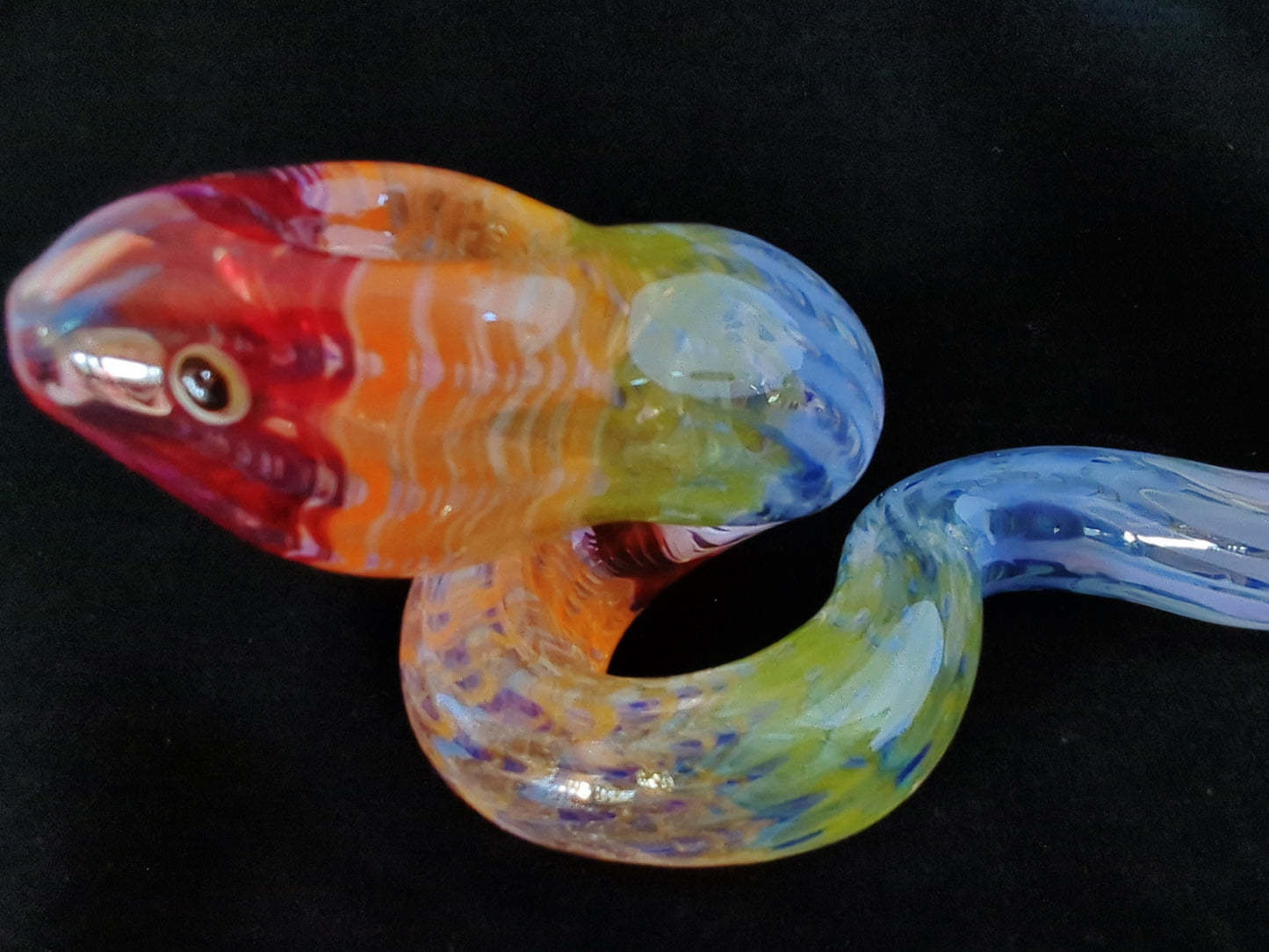 Coiled Glass Snake (Rainbow)