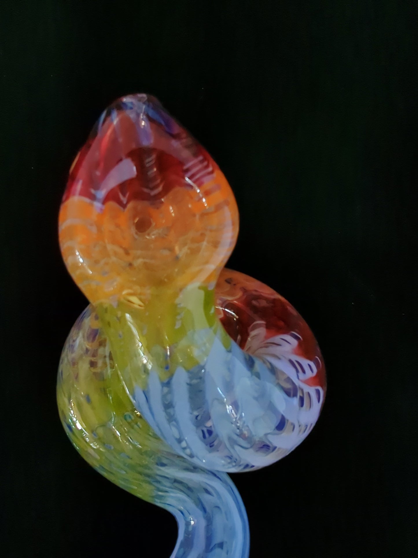 Coiled Glass Snake (Rainbow)