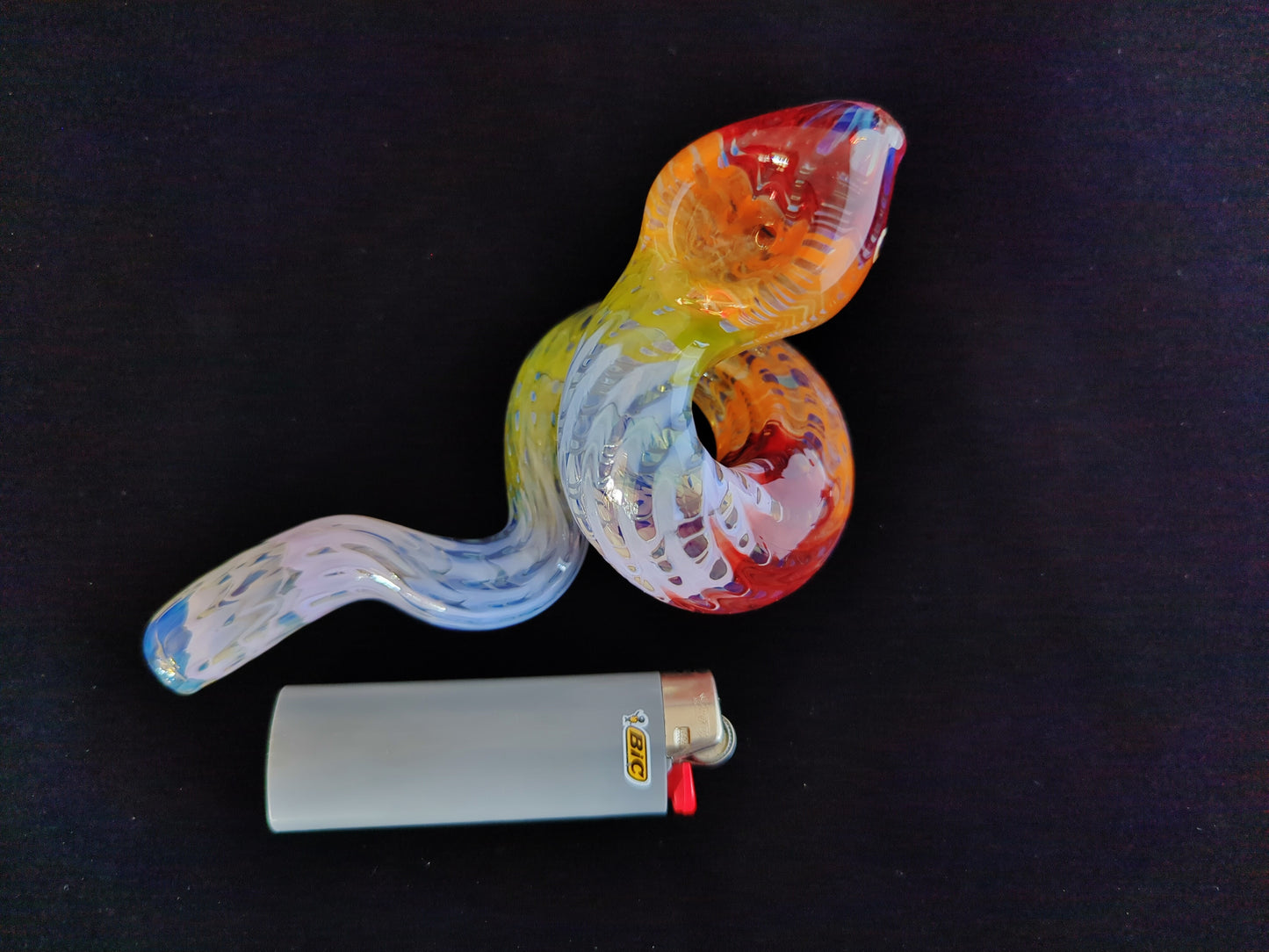 Coiled Glass Snake (Rainbow)