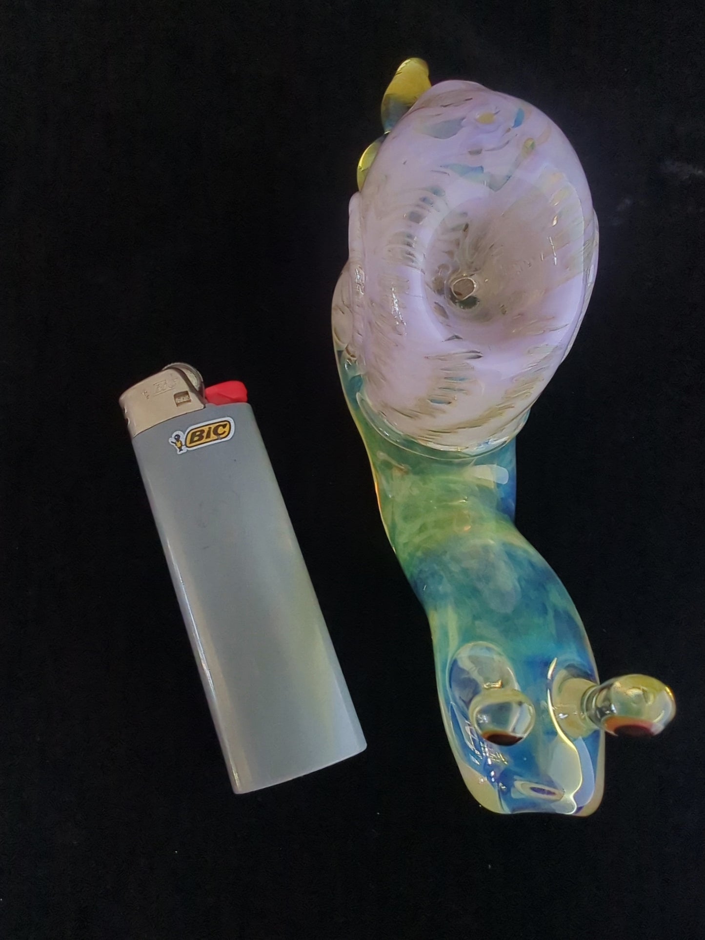 Glass Snail Pipe - Lavender