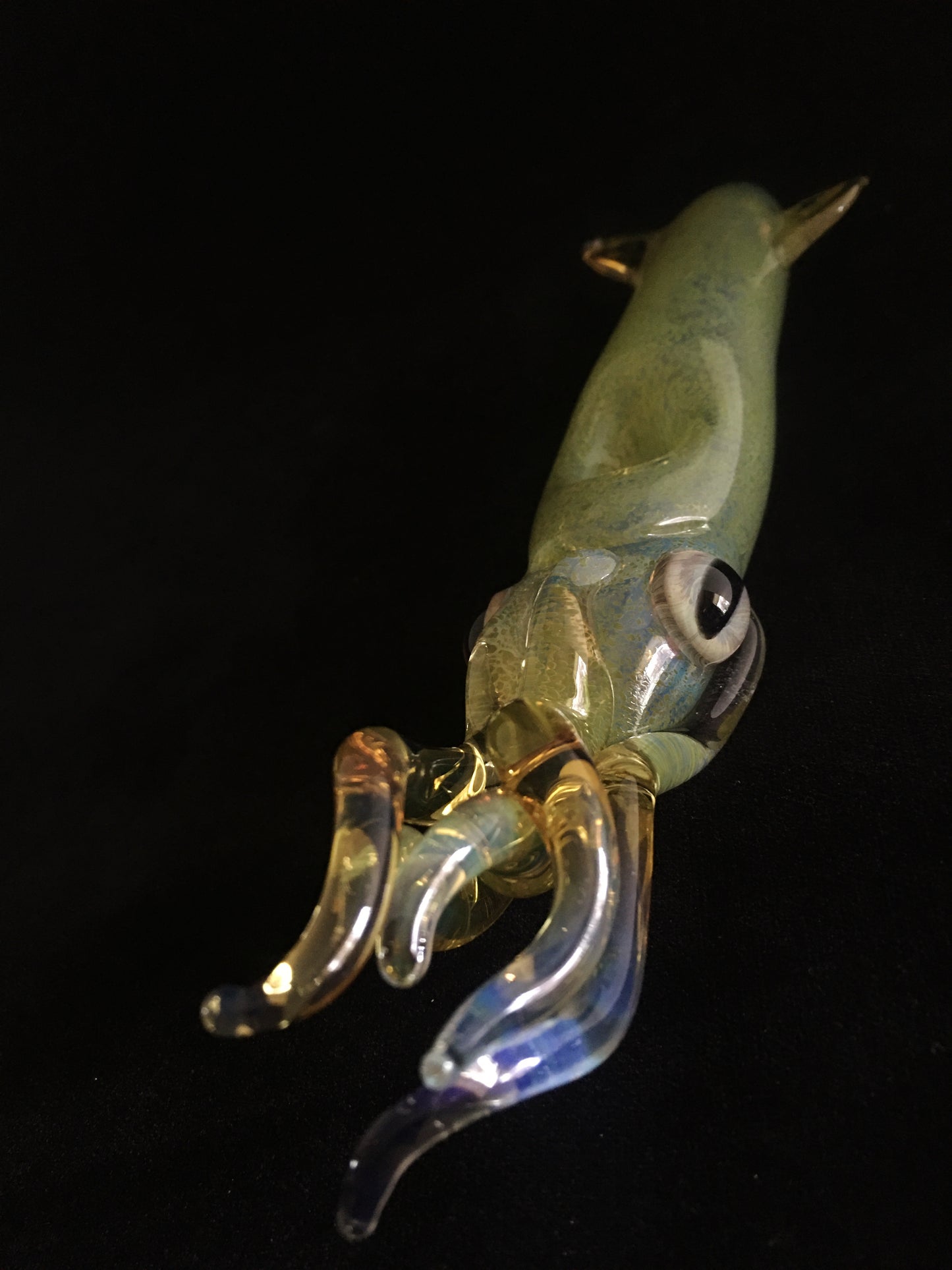Color Changing Glass Squid Pipe (Green)