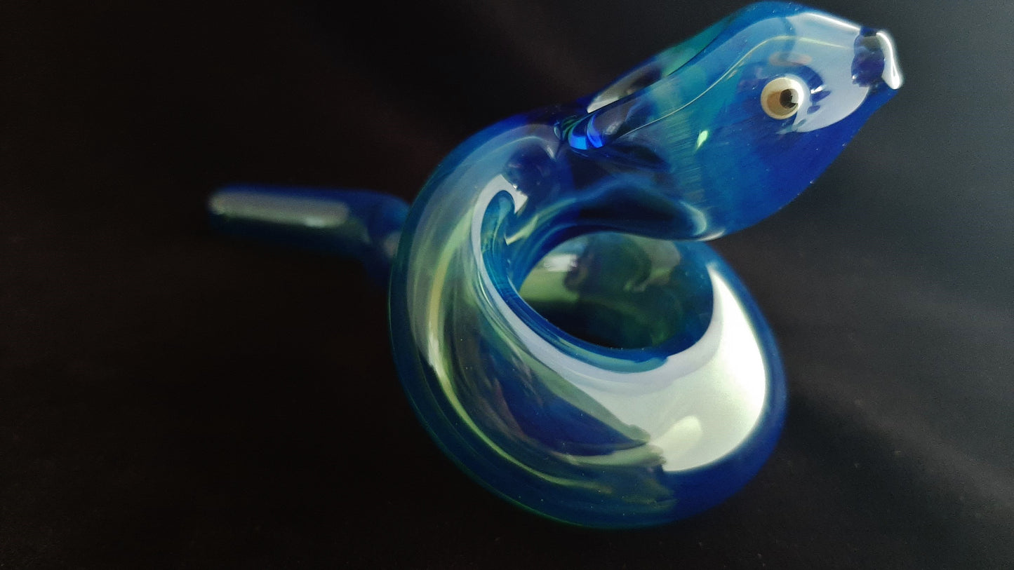 Glass Snake Pipe (Cobalt Blue)