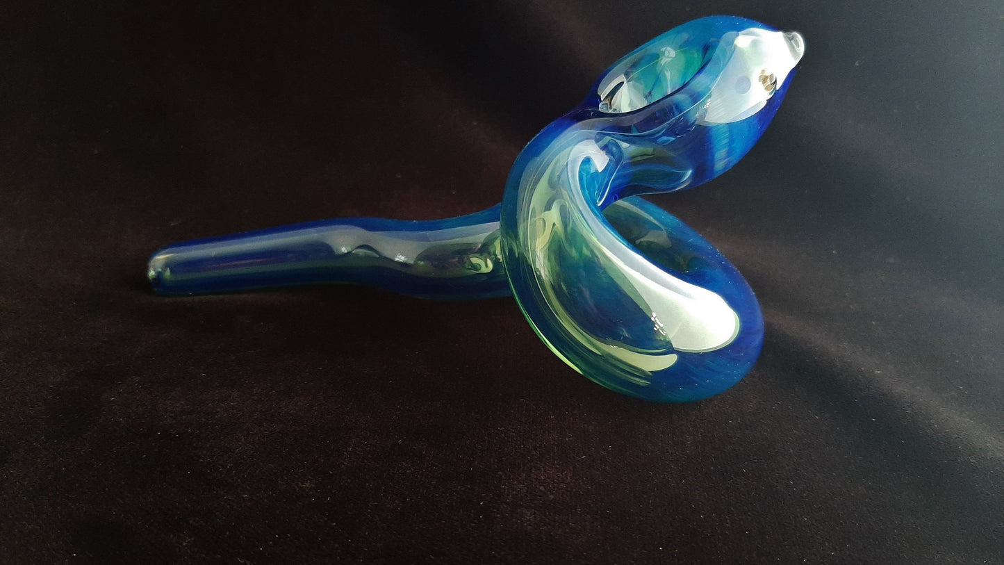Glass Snake Pipe (Cobalt Blue)