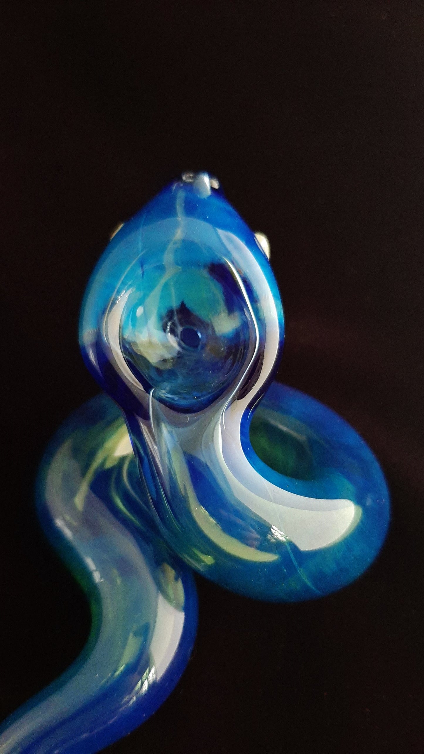 Glass Snake Pipe (Cobalt Blue)