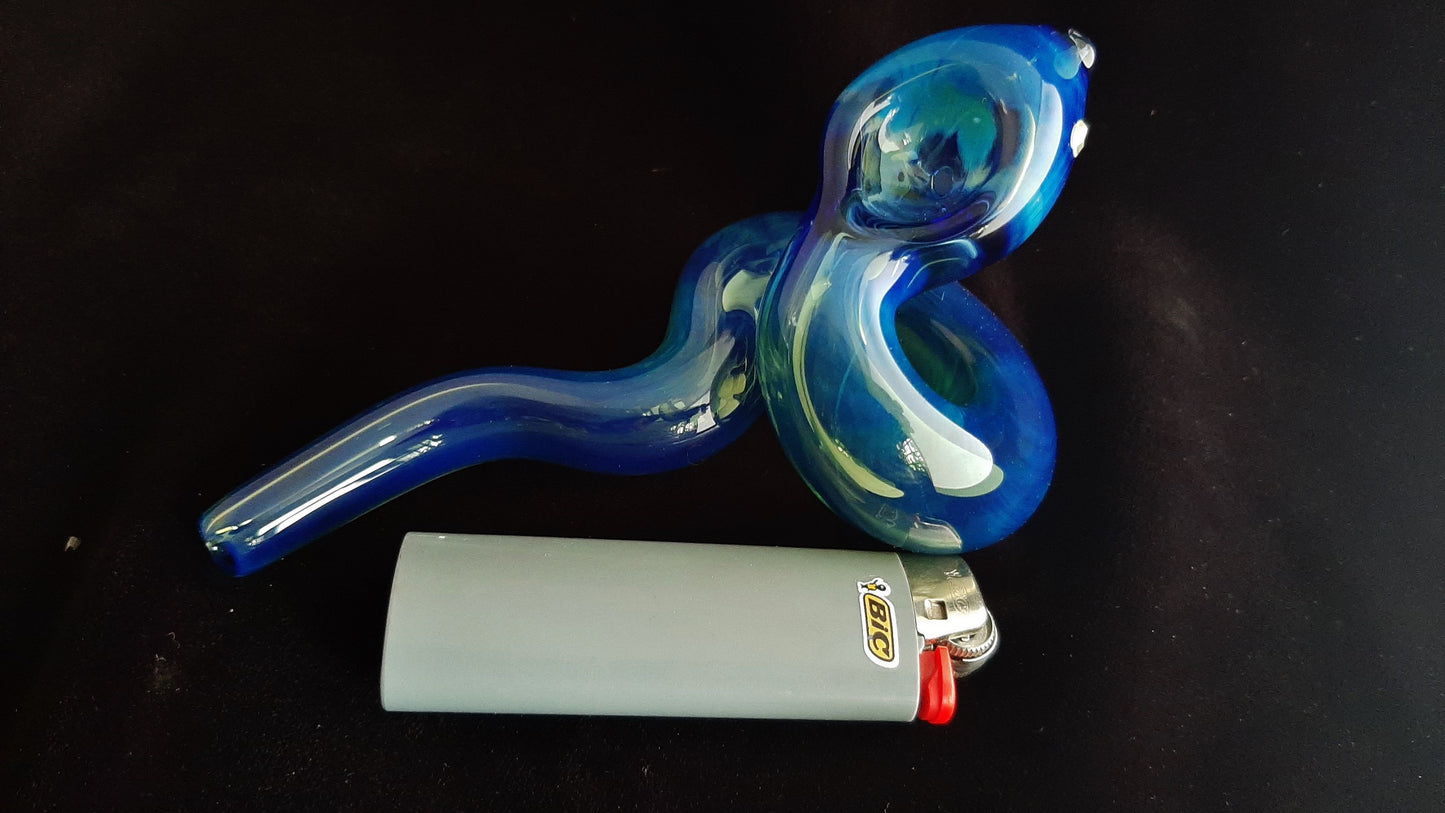 Glass Snake Pipe (Cobalt Blue)
