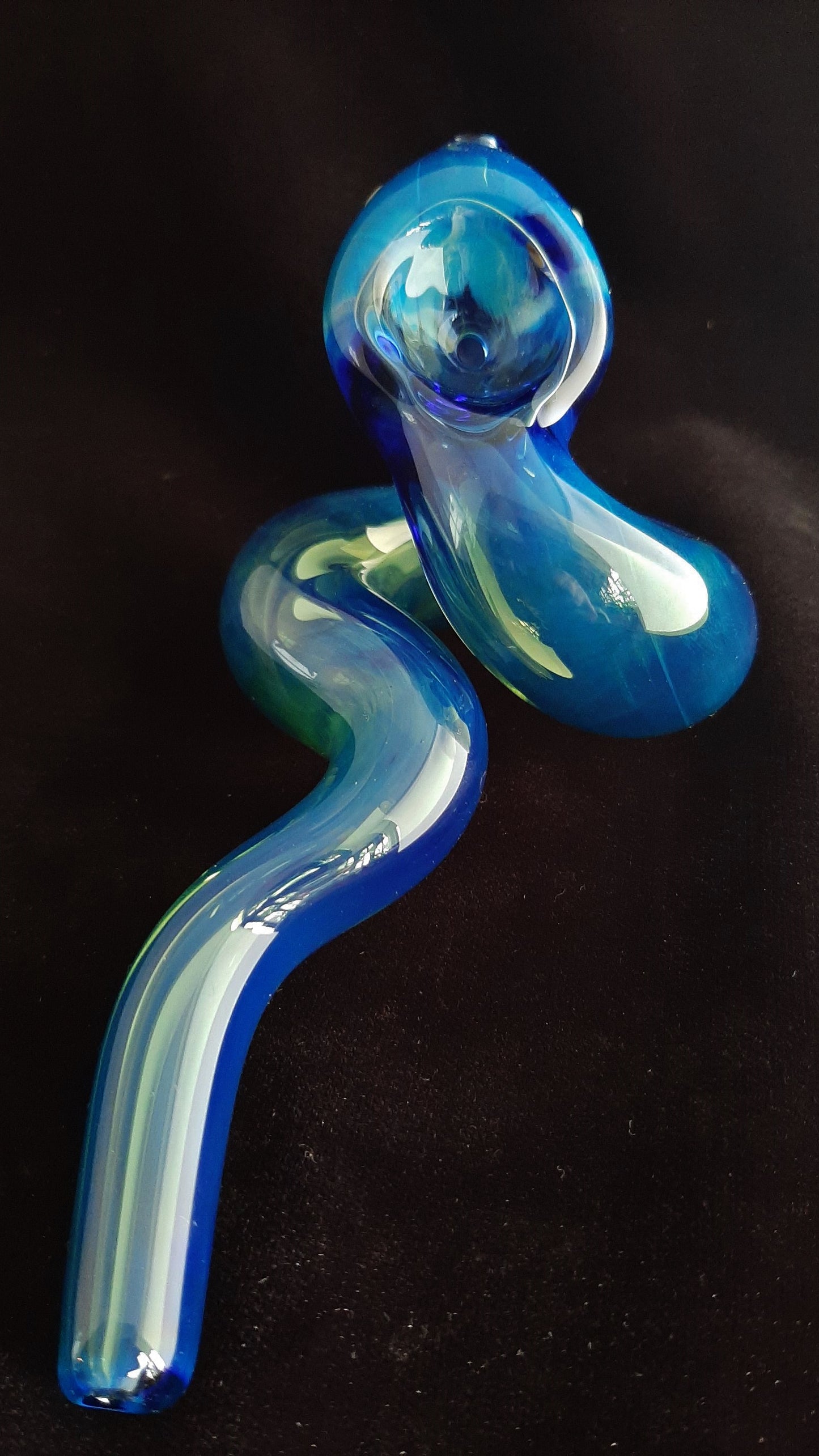 Glass Snake Pipe (Cobalt Blue)