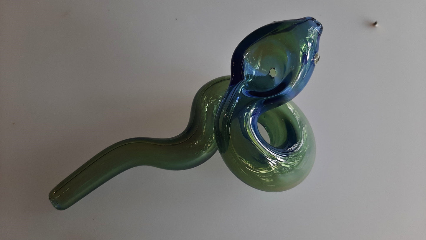 Glass Snake Pipe (Cobalt Blue)