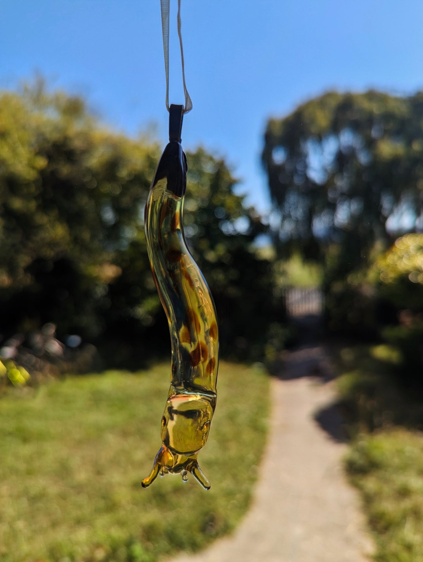 Detailed Glass Banana Slug Ornament | Handmade Suncatcher Gift | Quick Shipping