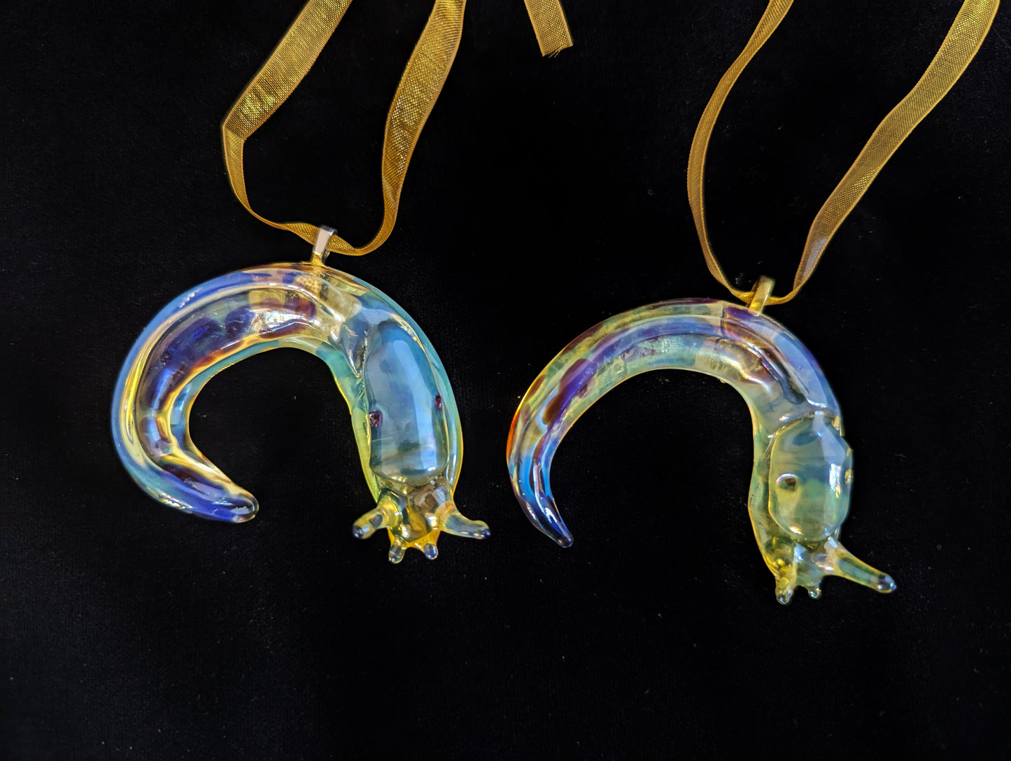 Detailed Glass Banana Slug Ornament | Handmade Suncatcher Gift | Quick Shipping