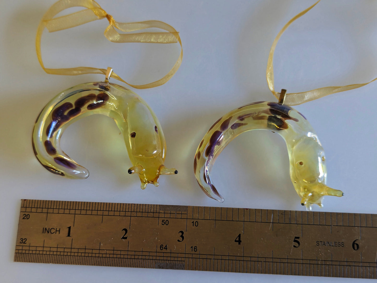 Detailed Glass Banana Slug Ornament | Handmade Suncatcher Gift | Quick Shipping