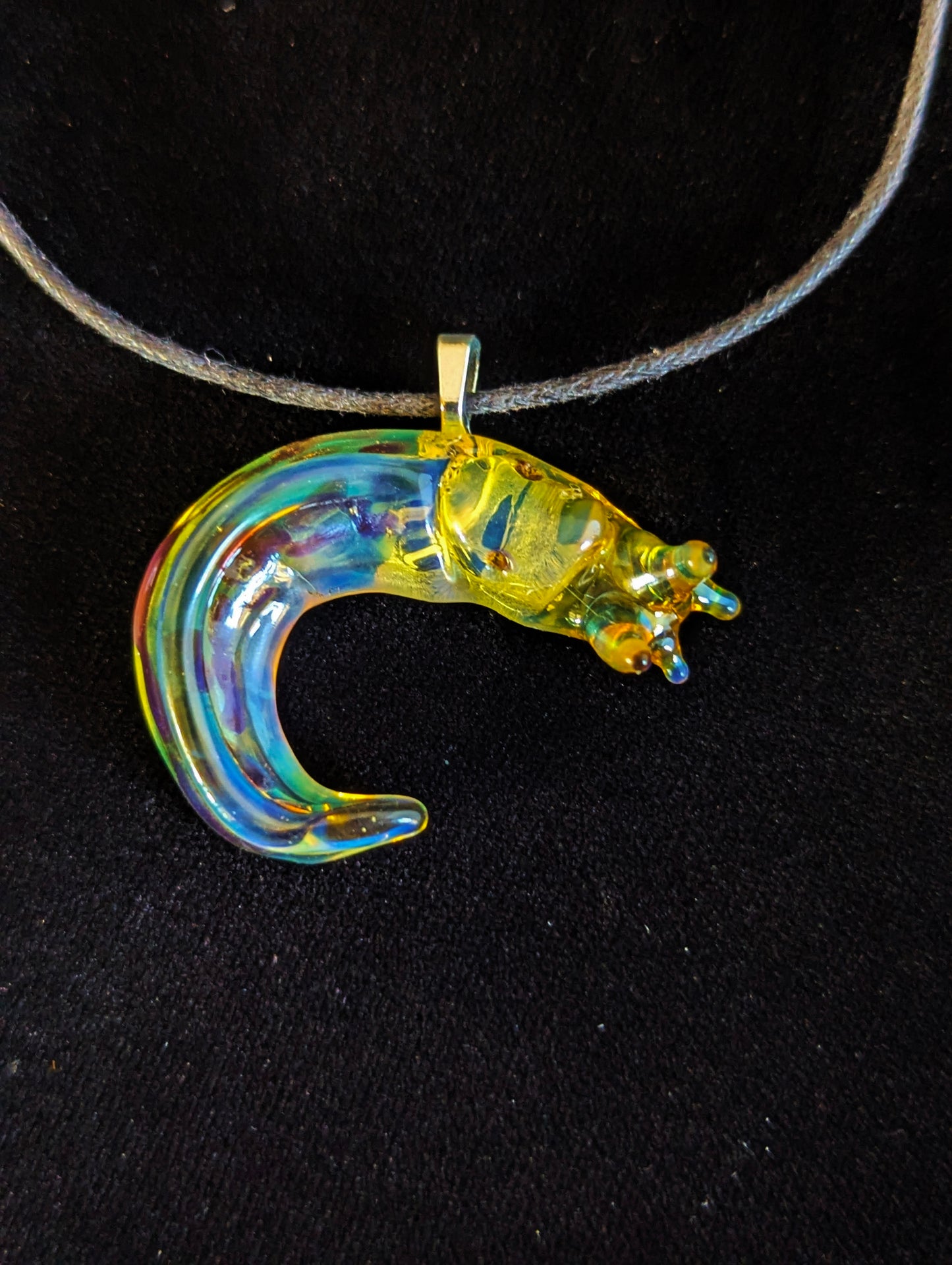 Hand Blown Glass Banana Slug Pendant