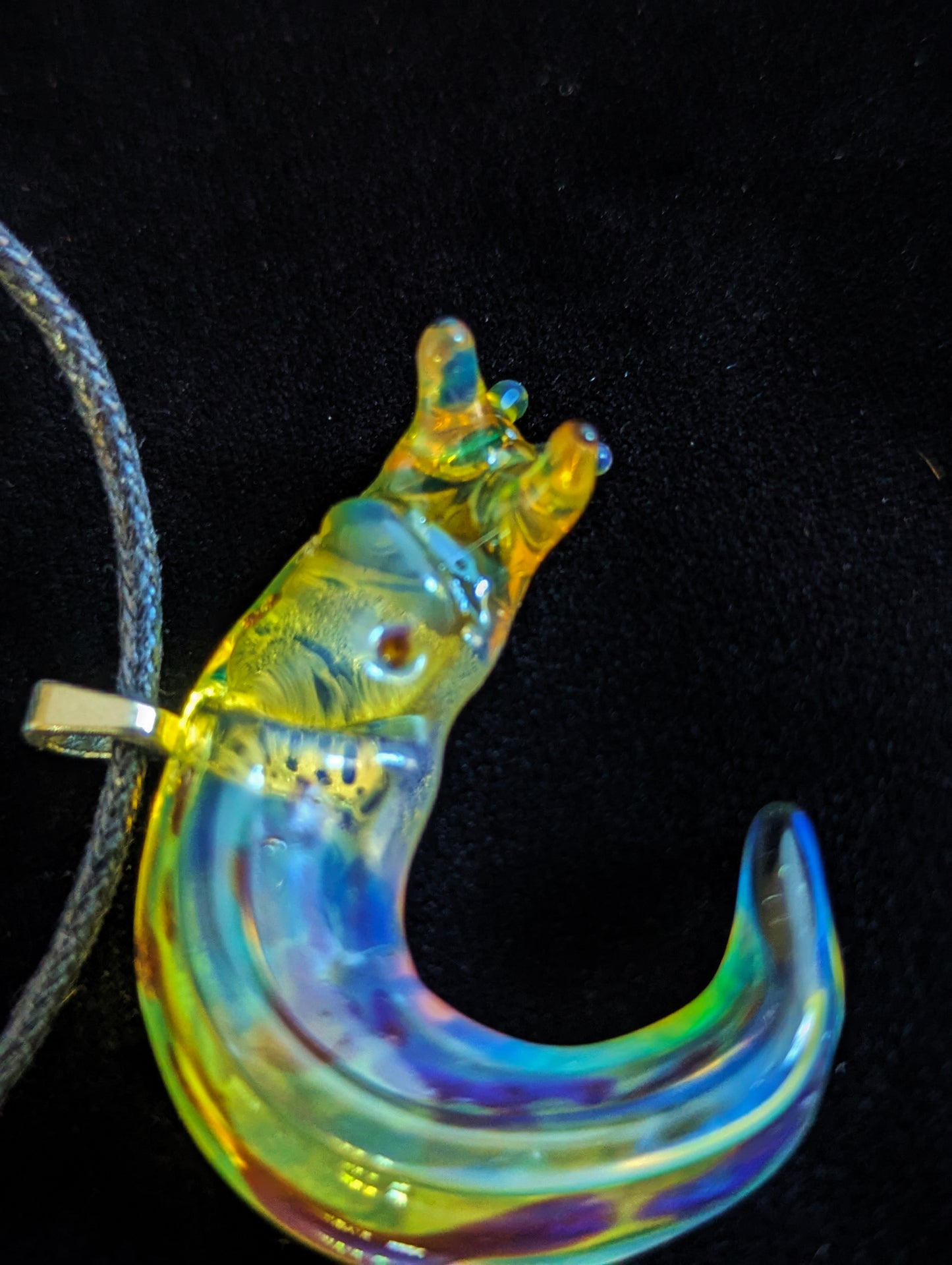 Hand Blown Glass Banana Slug Pendant