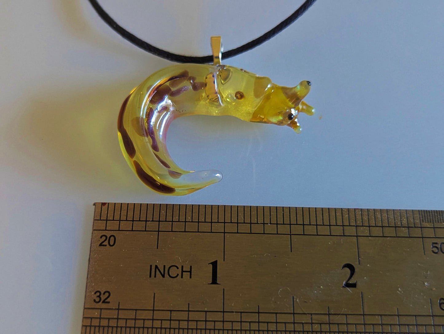 Hand Blown Glass Banana Slug Pendant