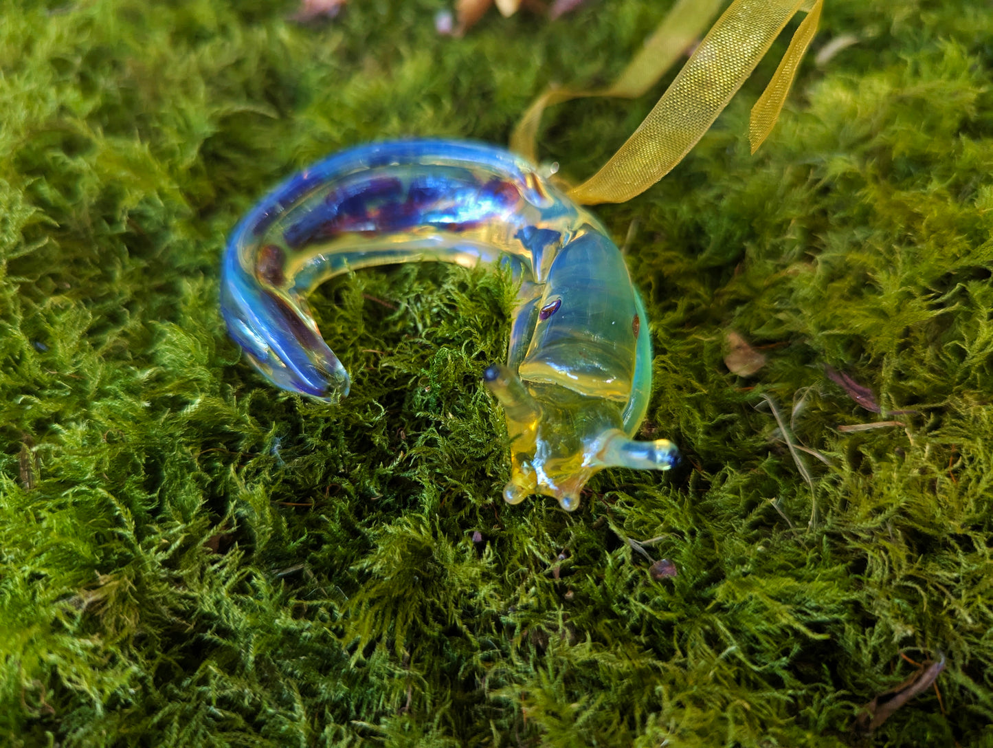 Detailed Glass Banana Slug Ornament | Handmade Suncatcher Gift | Quick Shipping
