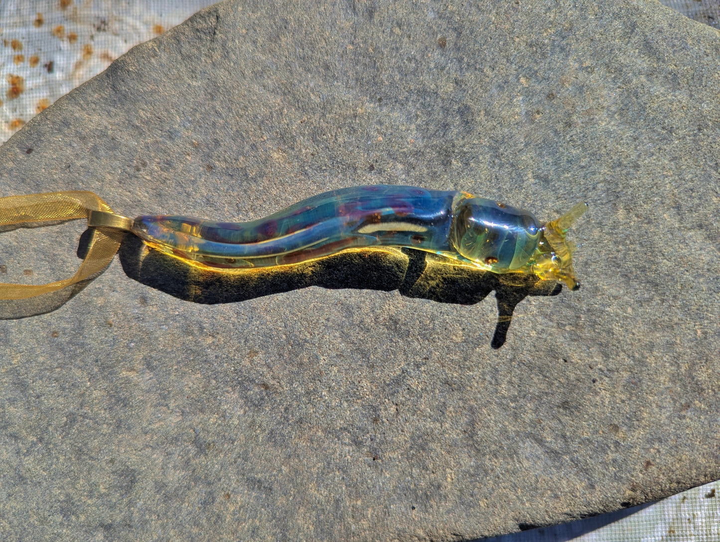 Detailed Glass Banana Slug Ornament | Handmade Suncatcher Gift | Quick Shipping