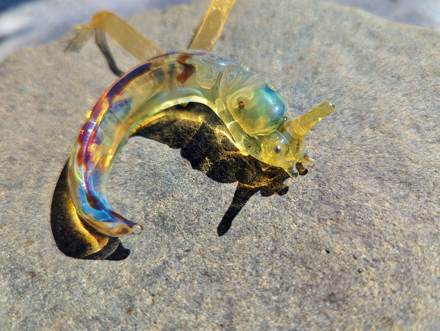 Detailed Glass Banana Slug Ornament | Handmade Suncatcher Gift | Quick Shipping